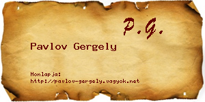 Pavlov Gergely névjegykártya